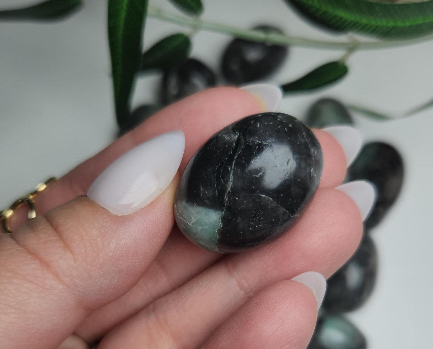 Amazing green emerald tumbles