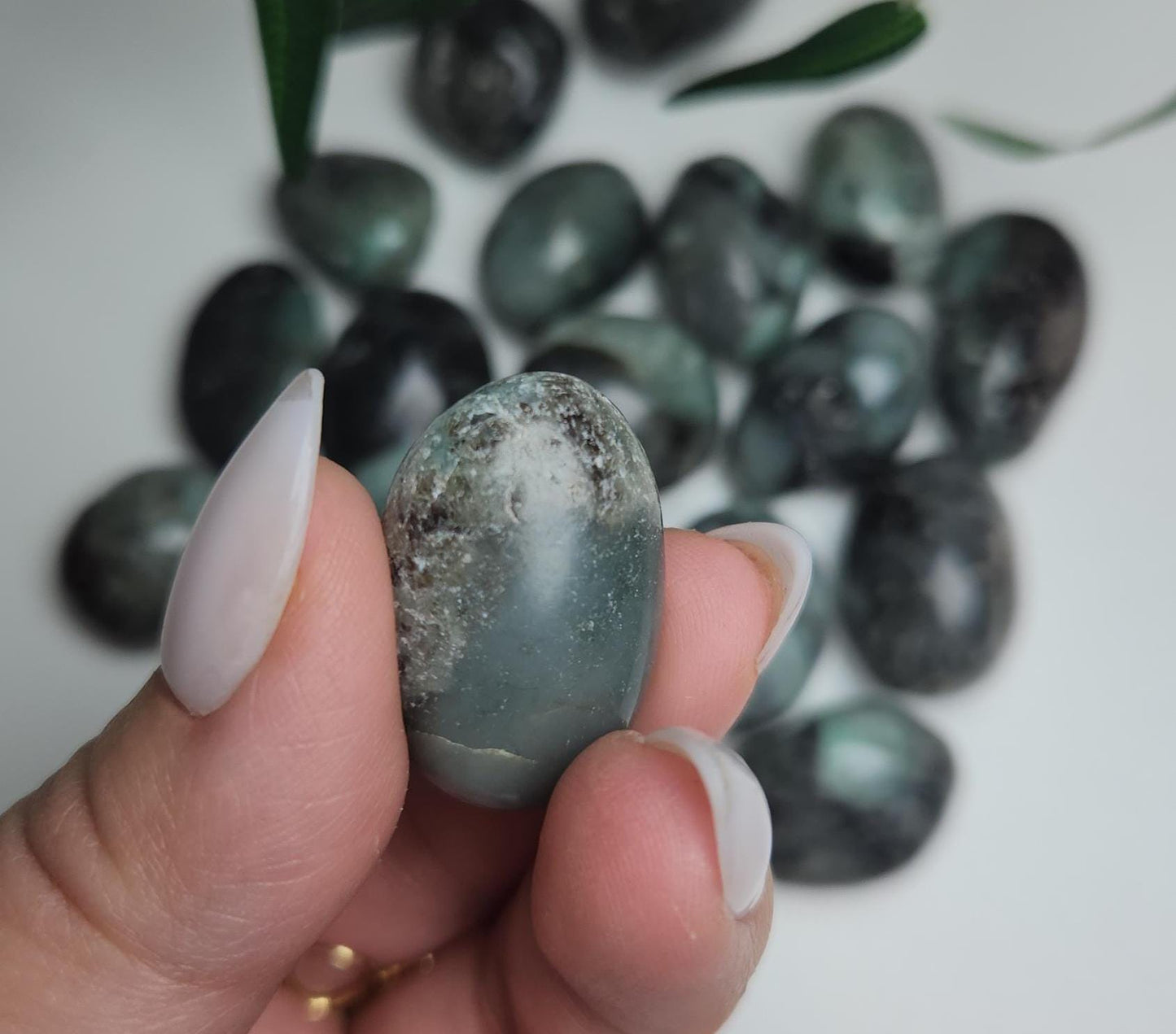 Amazing green emerald tumbles