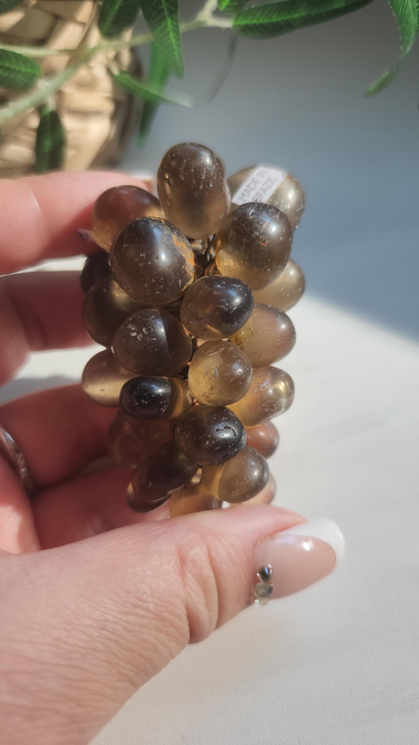 vintage smoky citrine grapes from Brazil, genuine, natural, untreated  51A