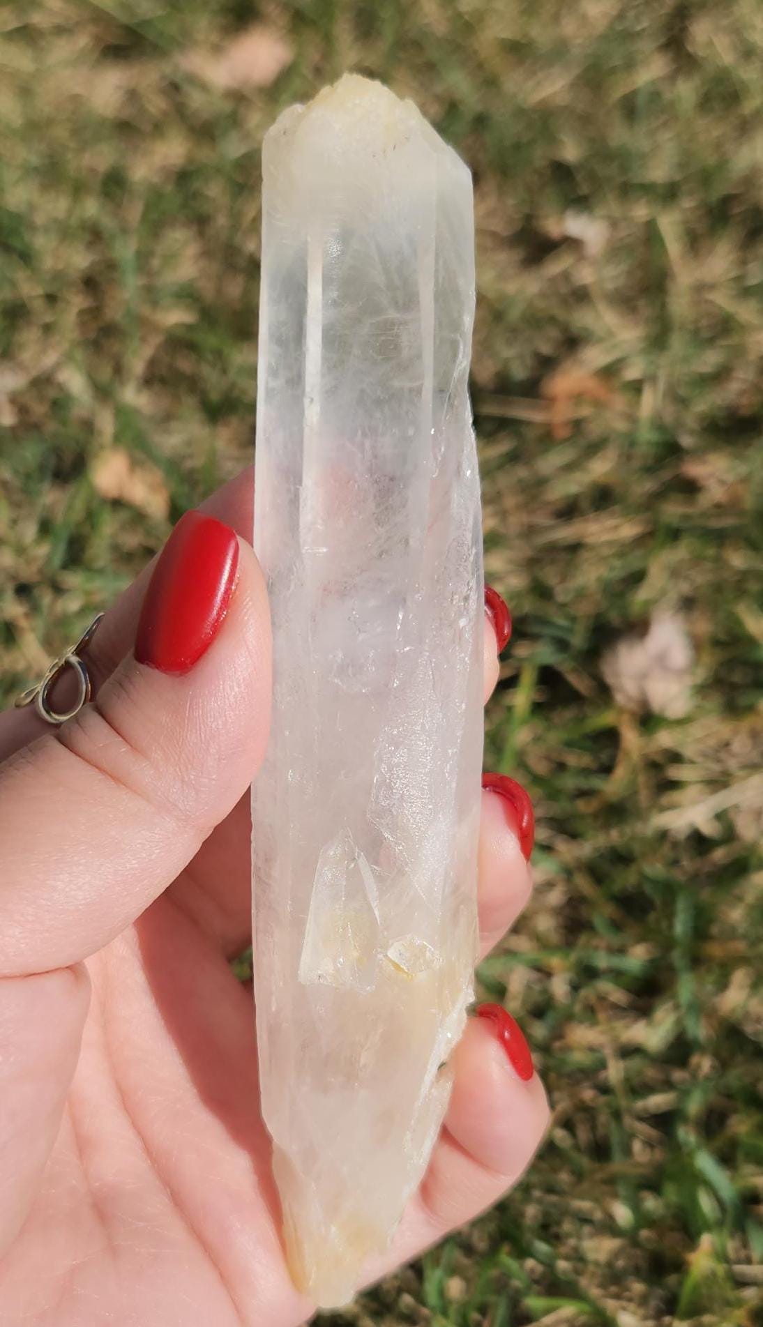 Amazing rare mango quartz, cigar point with smoke from Columbia, self healed