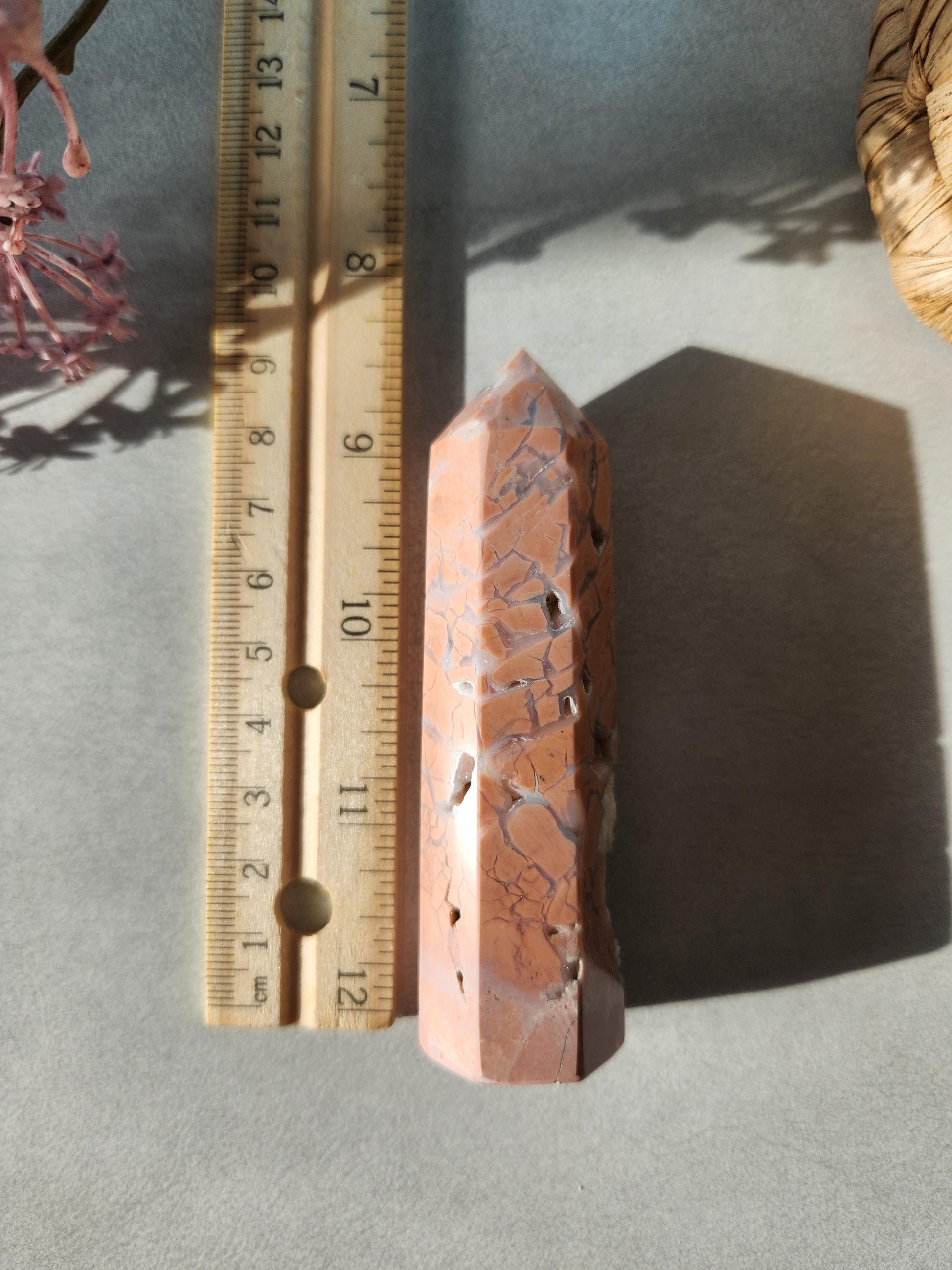 Pink agate tower