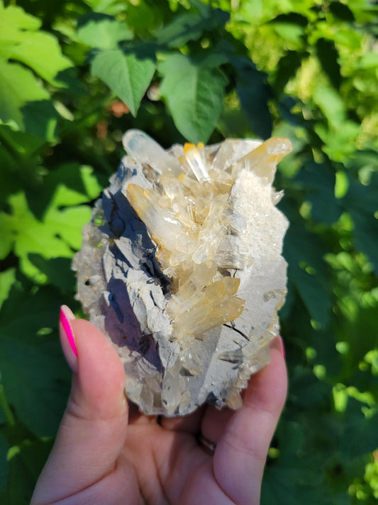 Beautiful mango quartz cluster