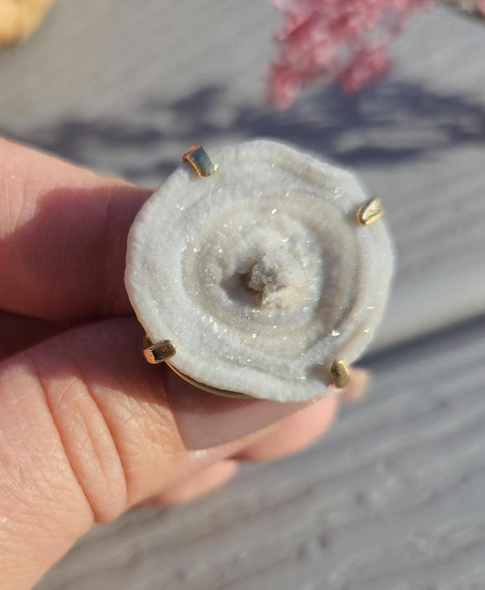 White chalcedony ring