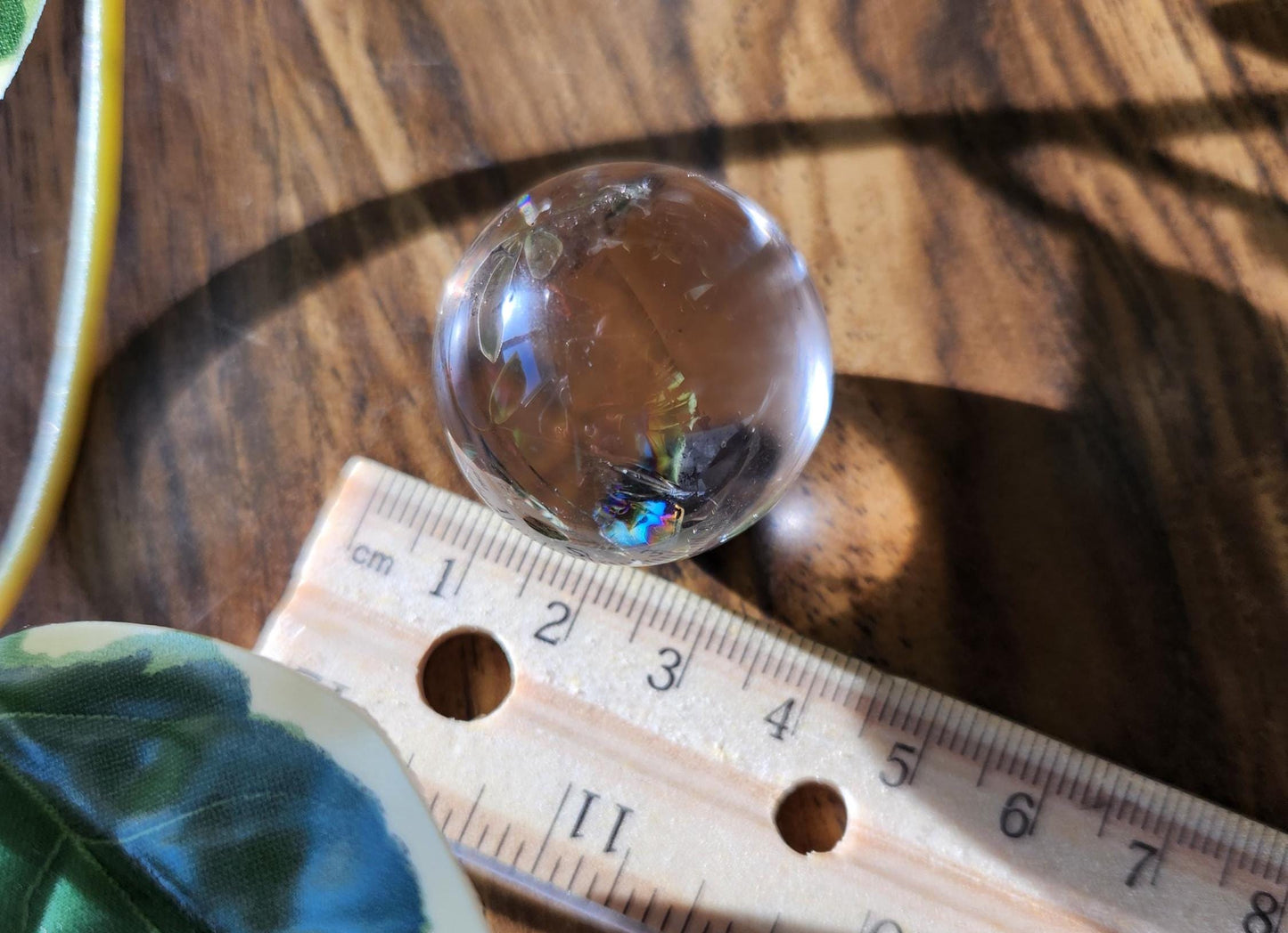 High quality natural light smoky quartz sphere with amazing rainbows