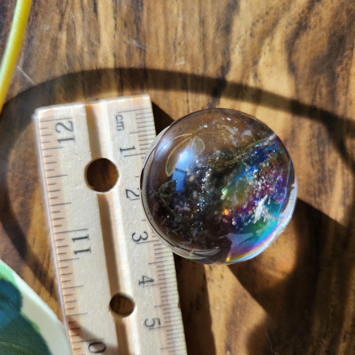 High quality natural smoky quartz sphere with amazing rainbows