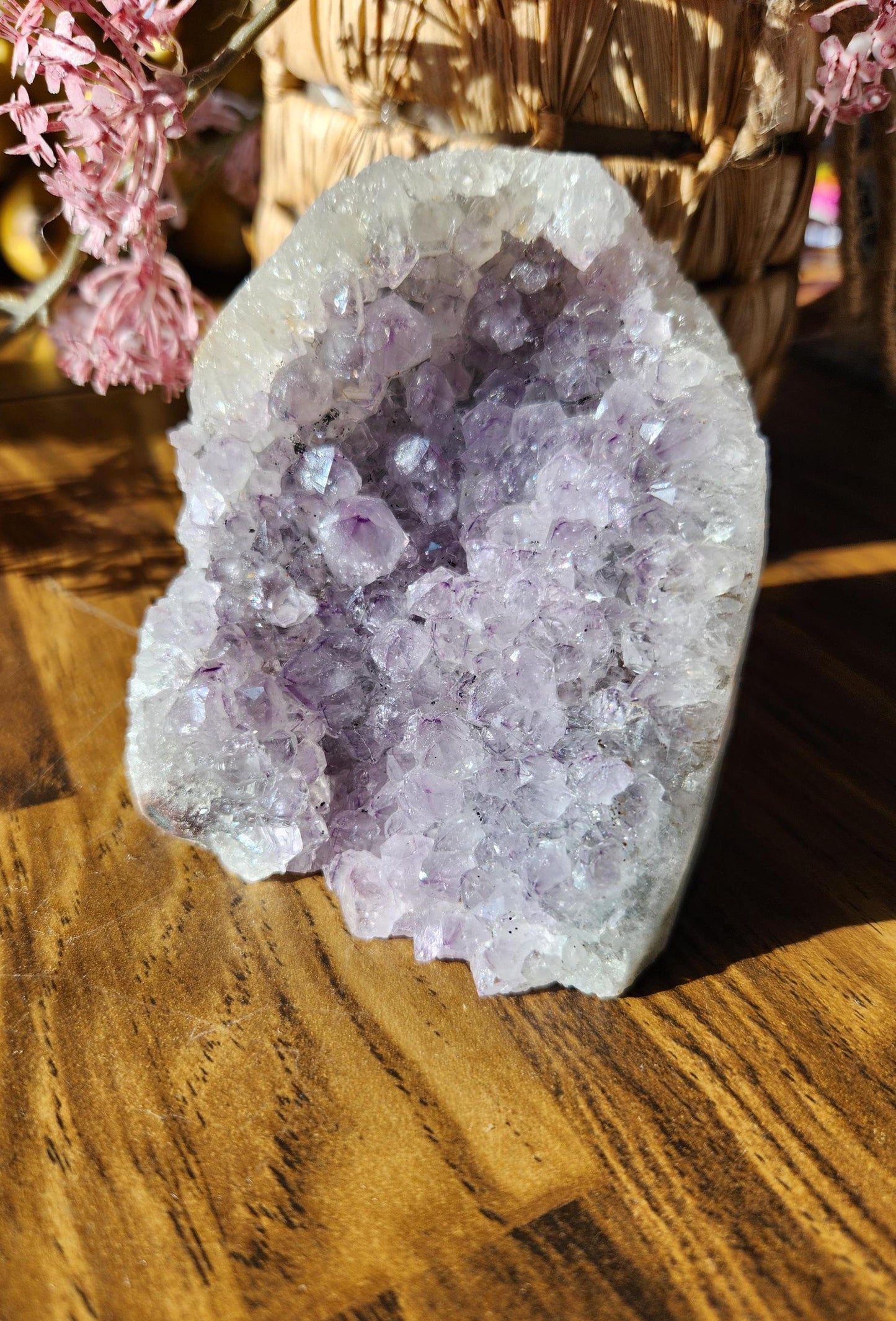 Beautiful light purple/lavender amethyst, raw cutbase, natural, from Brazil