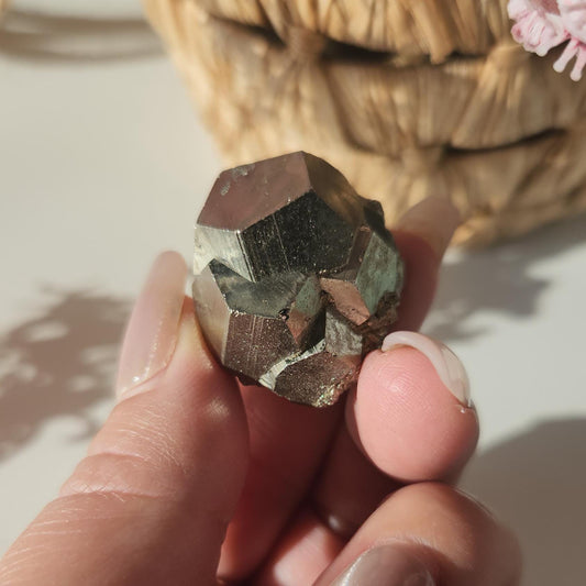 High quality raw pyrite from Peru with amazing formations