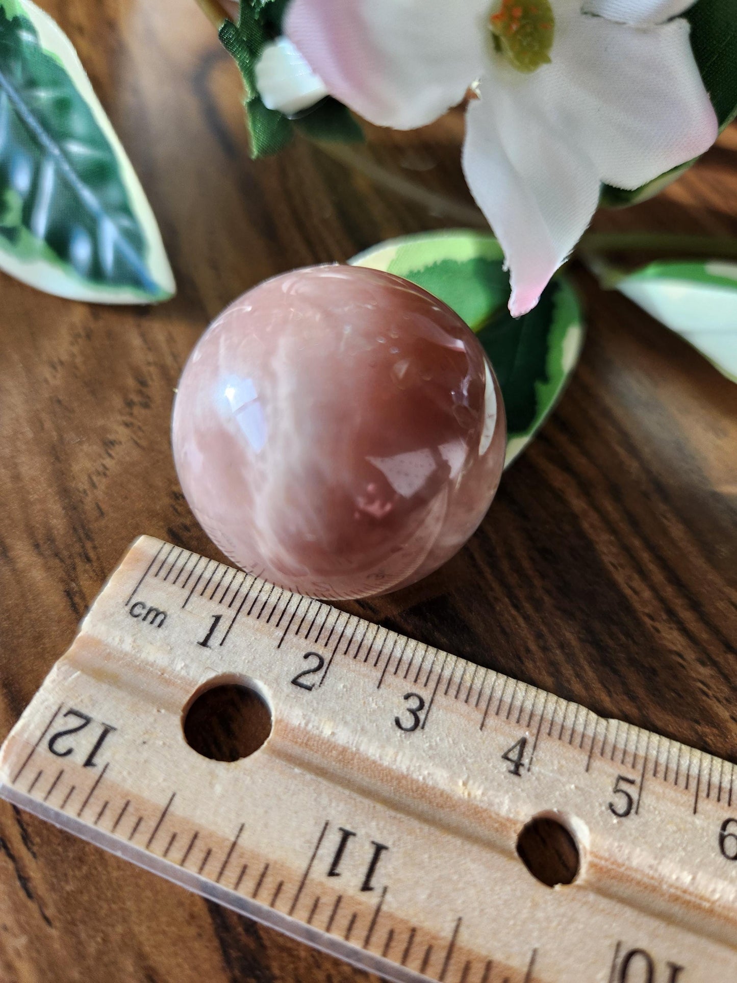 Beautiful high flash peach moonstone sphere