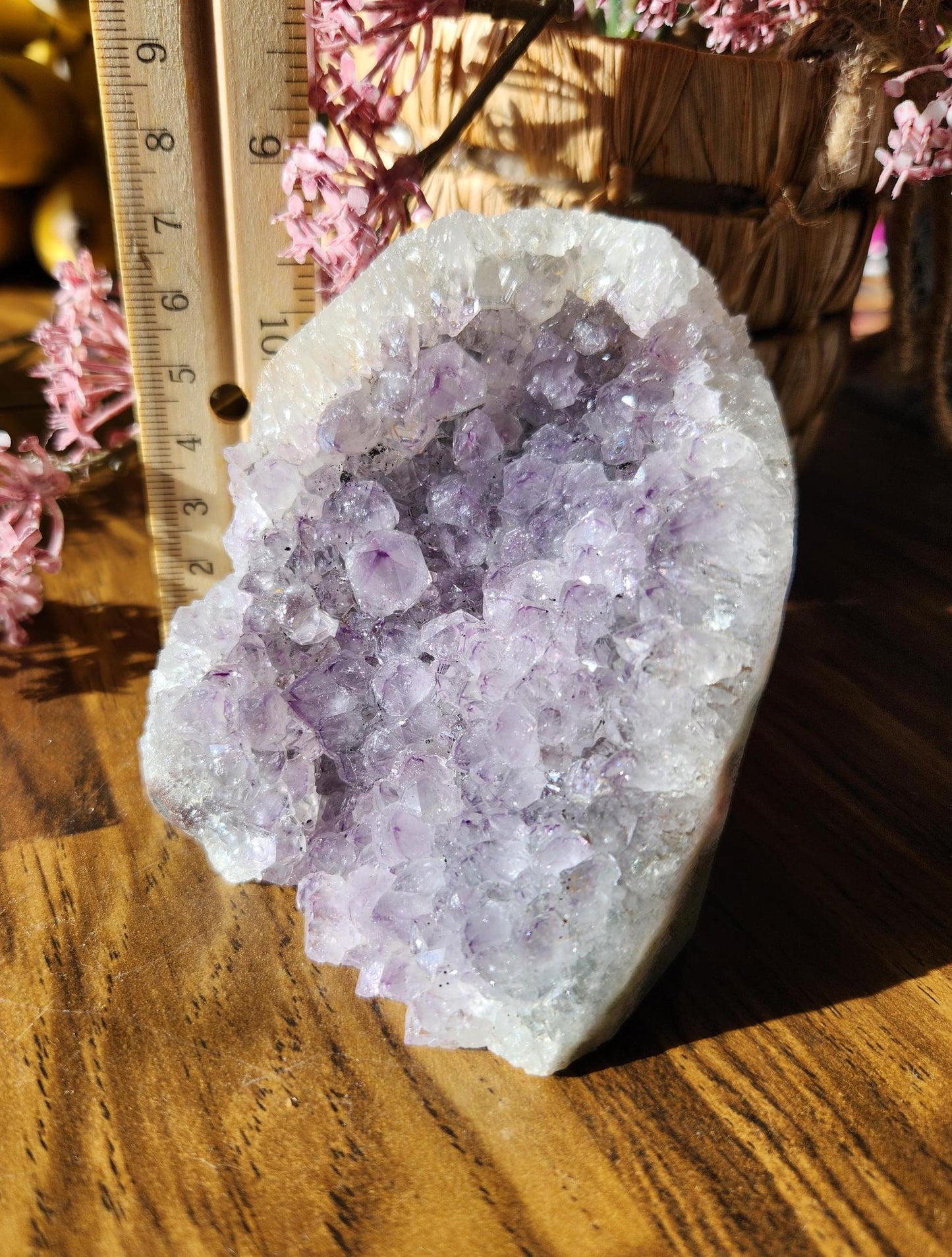 Beautiful light purple/lavender amethyst, raw cutbase, natural, from Brazil