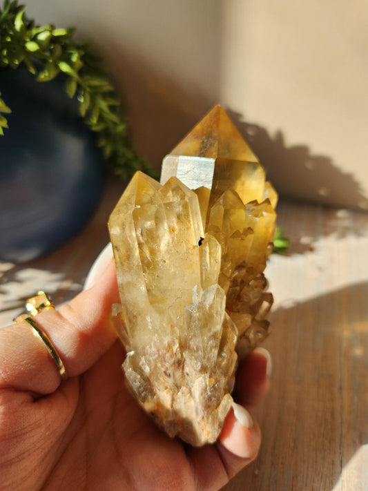 AAA Beautiful kundalini citrine from the Congo, honey citrine with rainbows, genuine, untreated and not polished