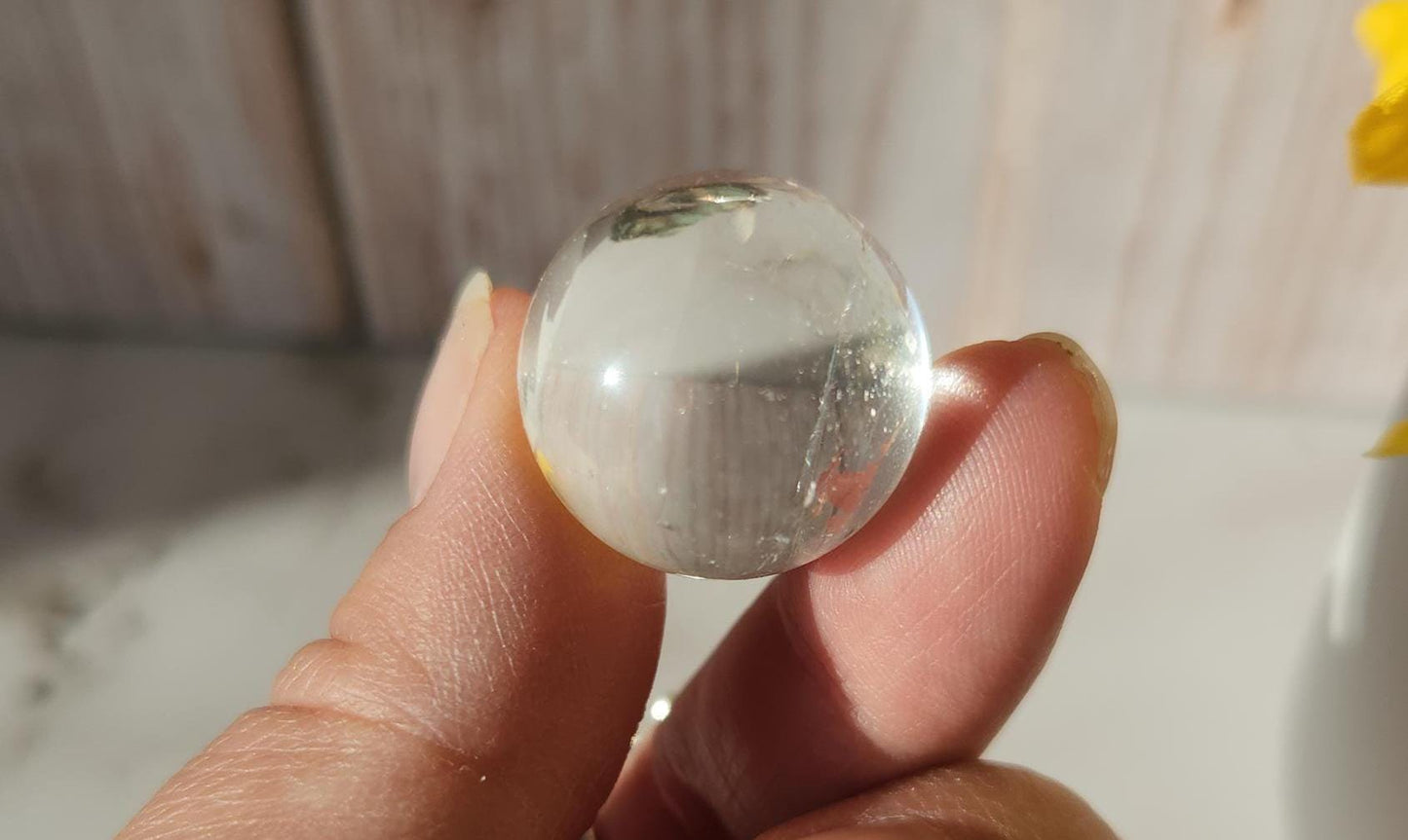 Mini clear quartz sphere