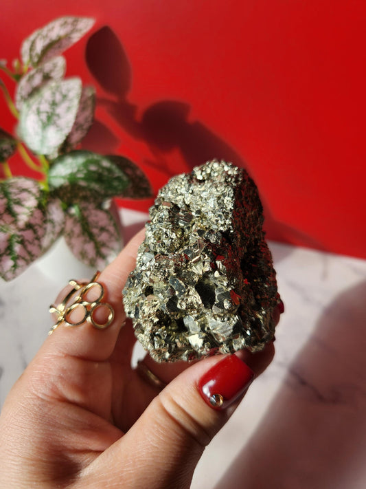 High quality raw pyrite from Peru with beautiful formations