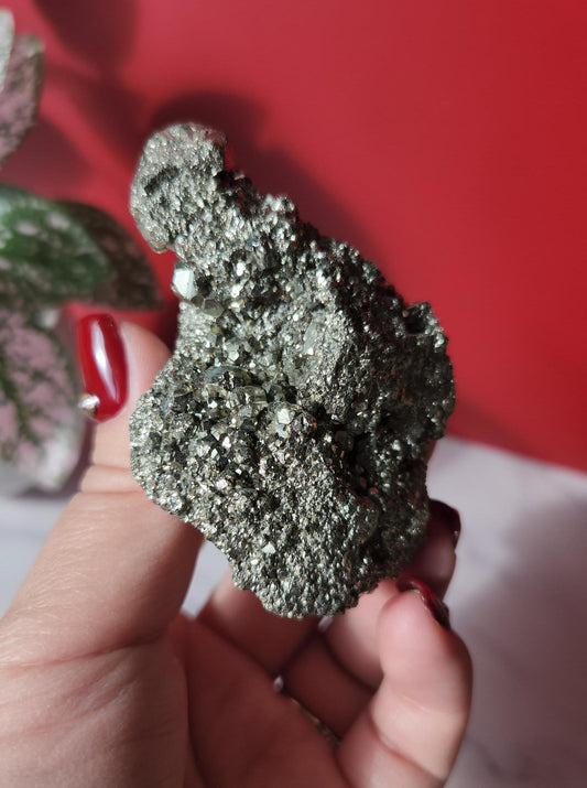 Raw chunk of pyrite from Peru with beautiful formations