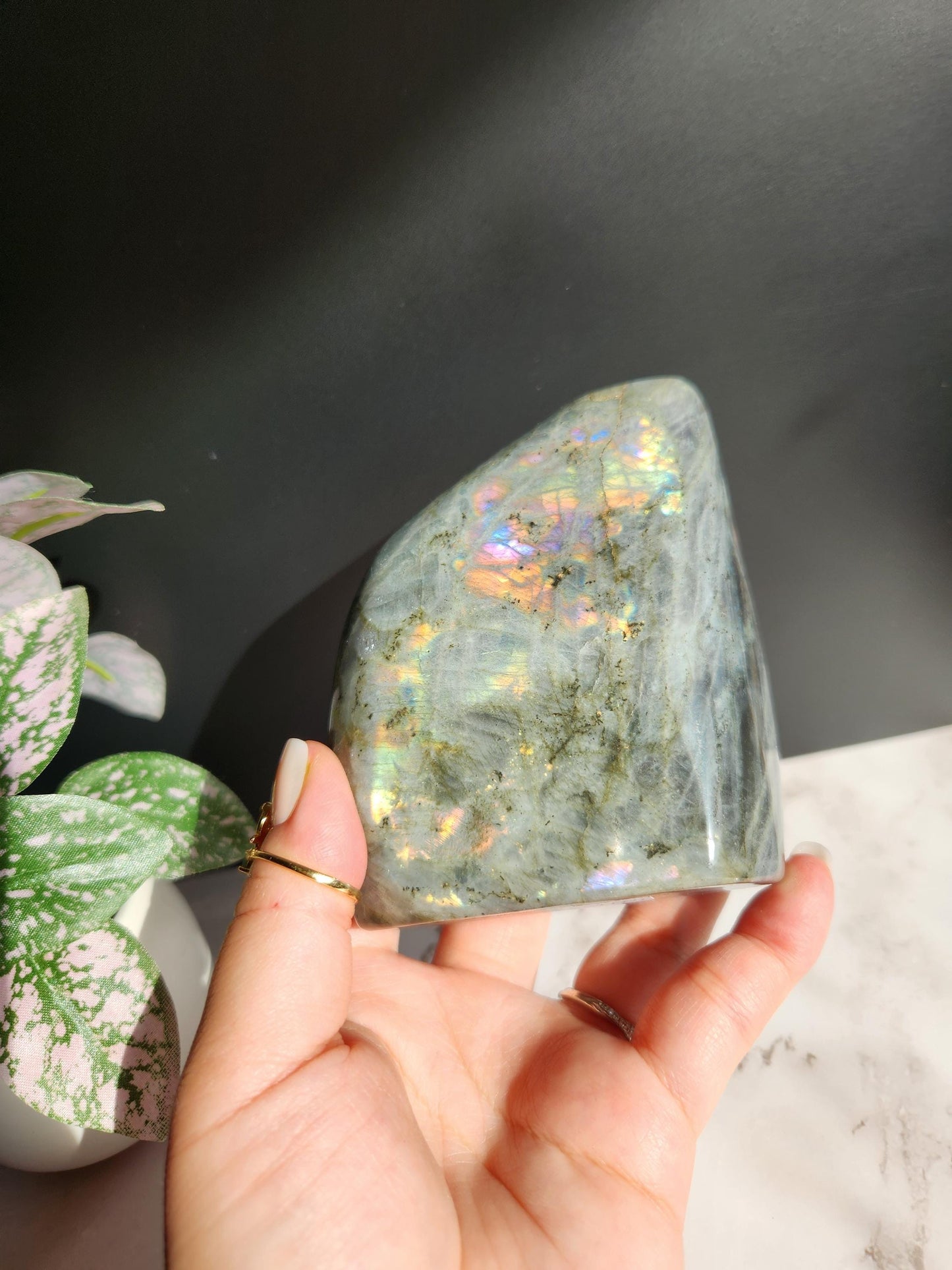 Amazing large purple blue white labradorite free form from Madagascar, natural labradorite