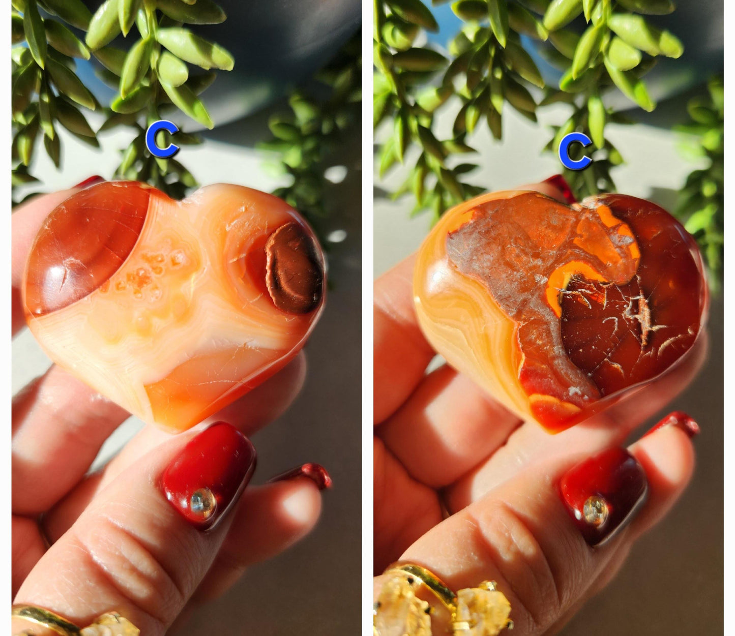 You pick - Carnelian heart carvings from Madagascar with unique patterns, beautiful natural carnelian
