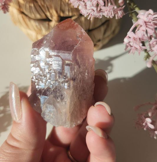 AAA beautiful rare cathedral Amethyst point with oxidation by mother nature, self healed, raw, natural and unpolished from Brazil