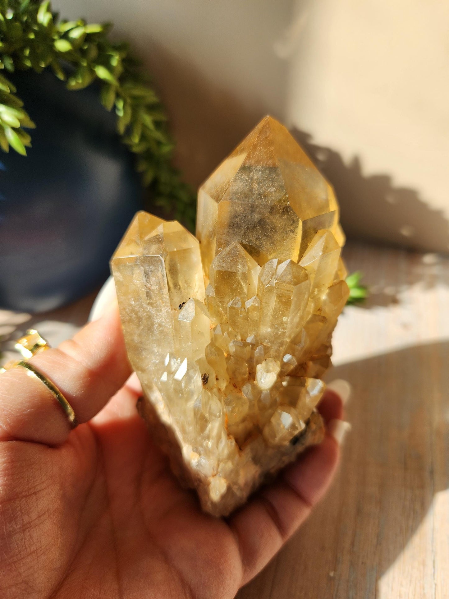 AAA Beautiful kundalini citrine from the Congo, honey citrine with rainbows, genuine, untreated and not polished