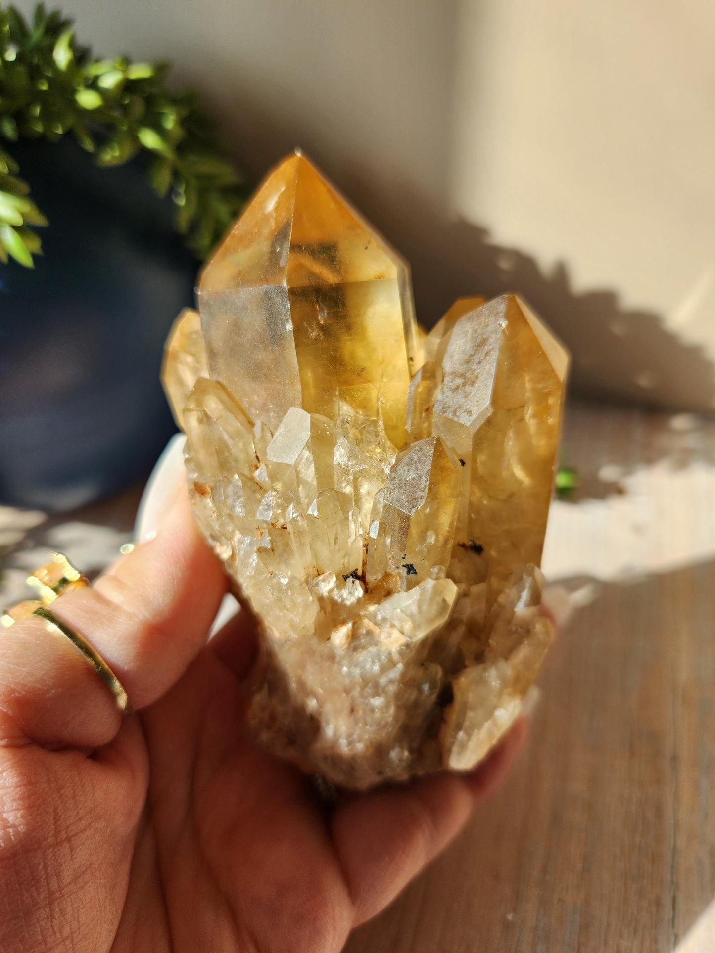 AAA Beautiful kundalini citrine from the Congo, honey citrine with rainbows, genuine, untreated and not polished