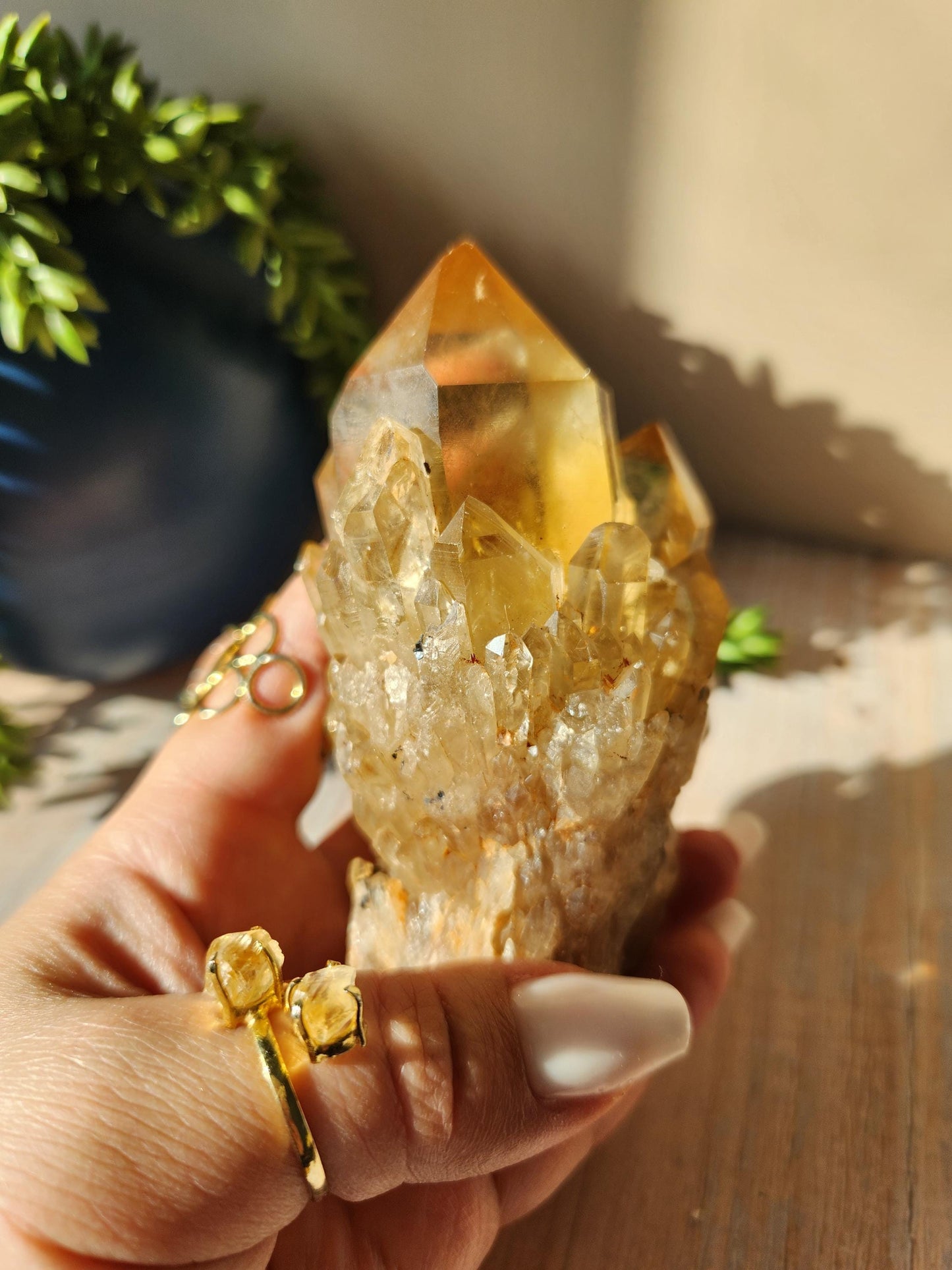 AAA Beautiful kundalini citrine from the Congo, honey citrine with rainbows, genuine, untreated and not polished