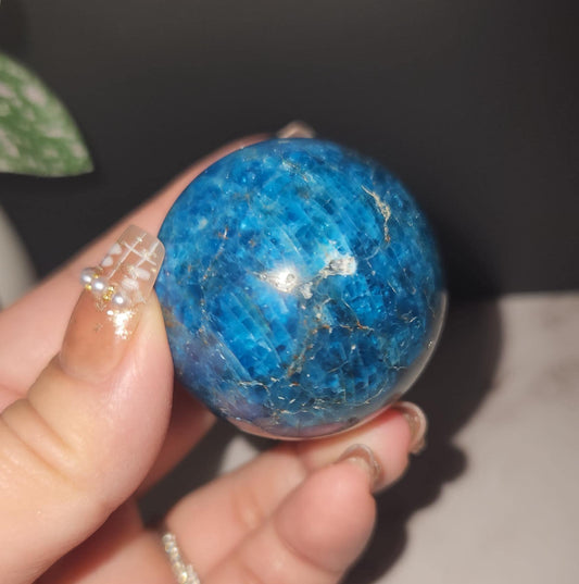 Beautiful natural blue appetite sphere with flash, B