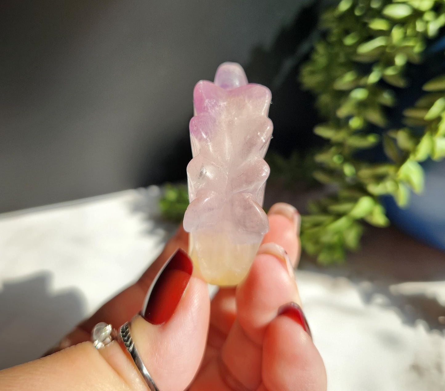 AAA fluorite 9 tail fox carving