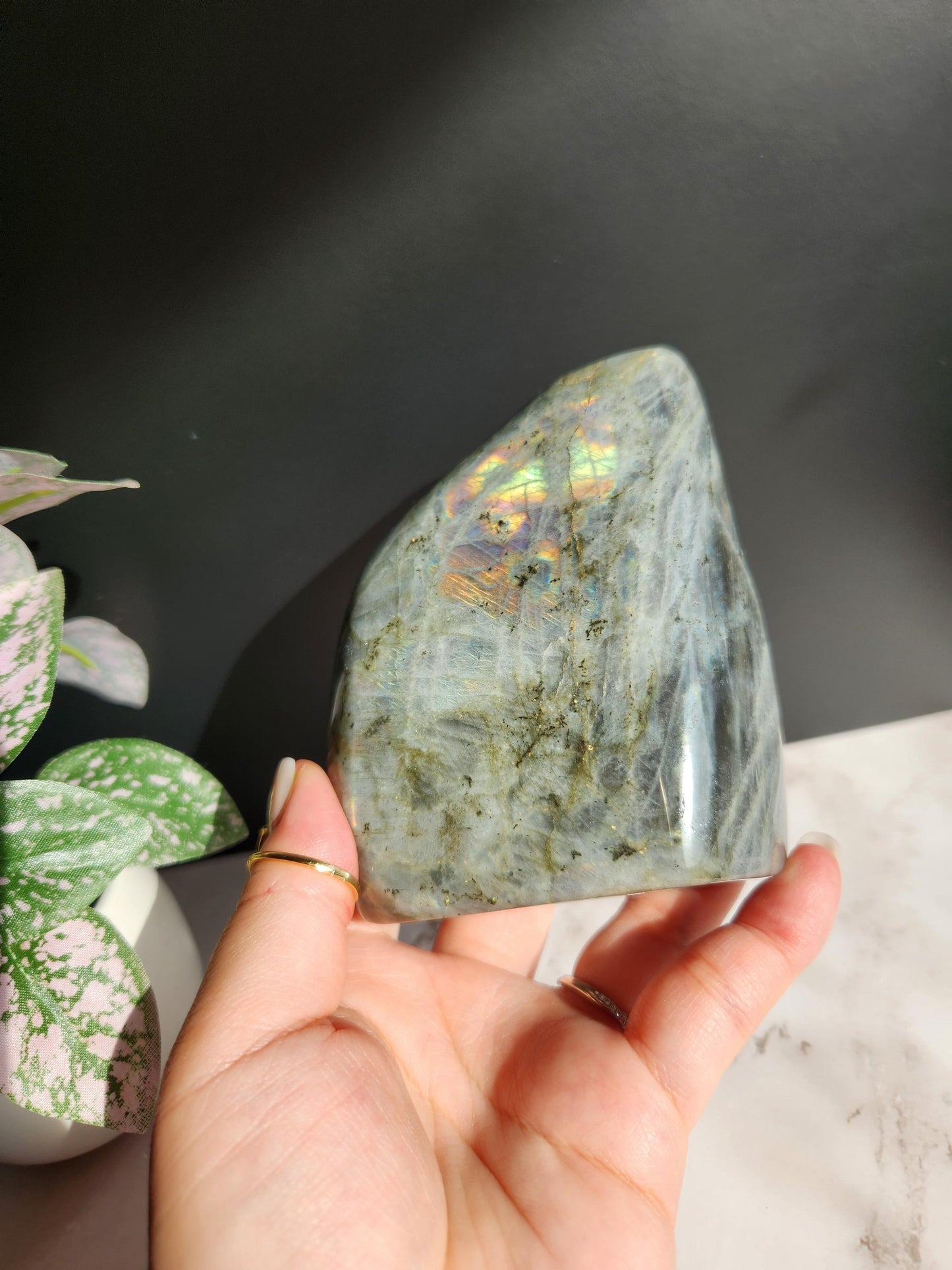 Amazing large purple blue white labradorite free form from Madagascar, natural labradorite