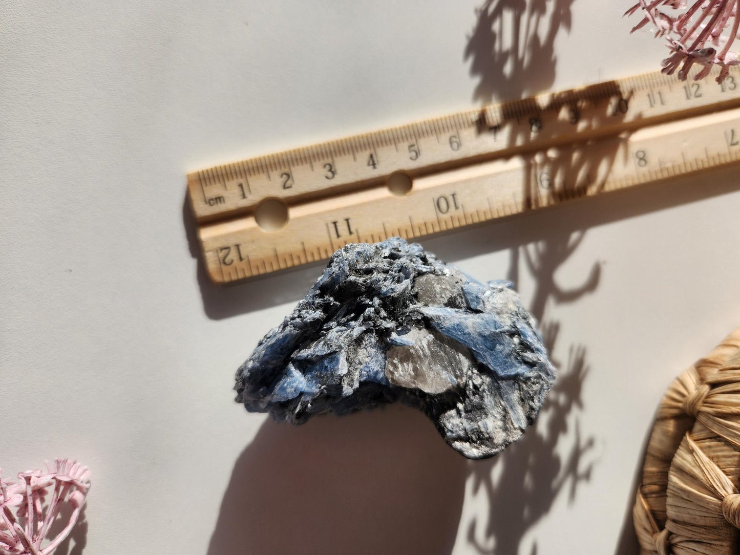 Amazing natural blue Kyanite with quartz, raw mineral specimen