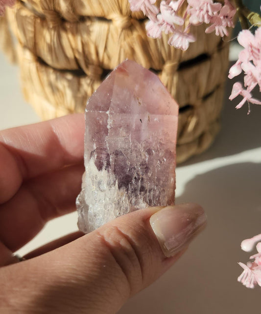 AAA beautiful rare cathedral Amethyst with oxidation by mother nature, self healed, raw, natural and unpolished from Brazil