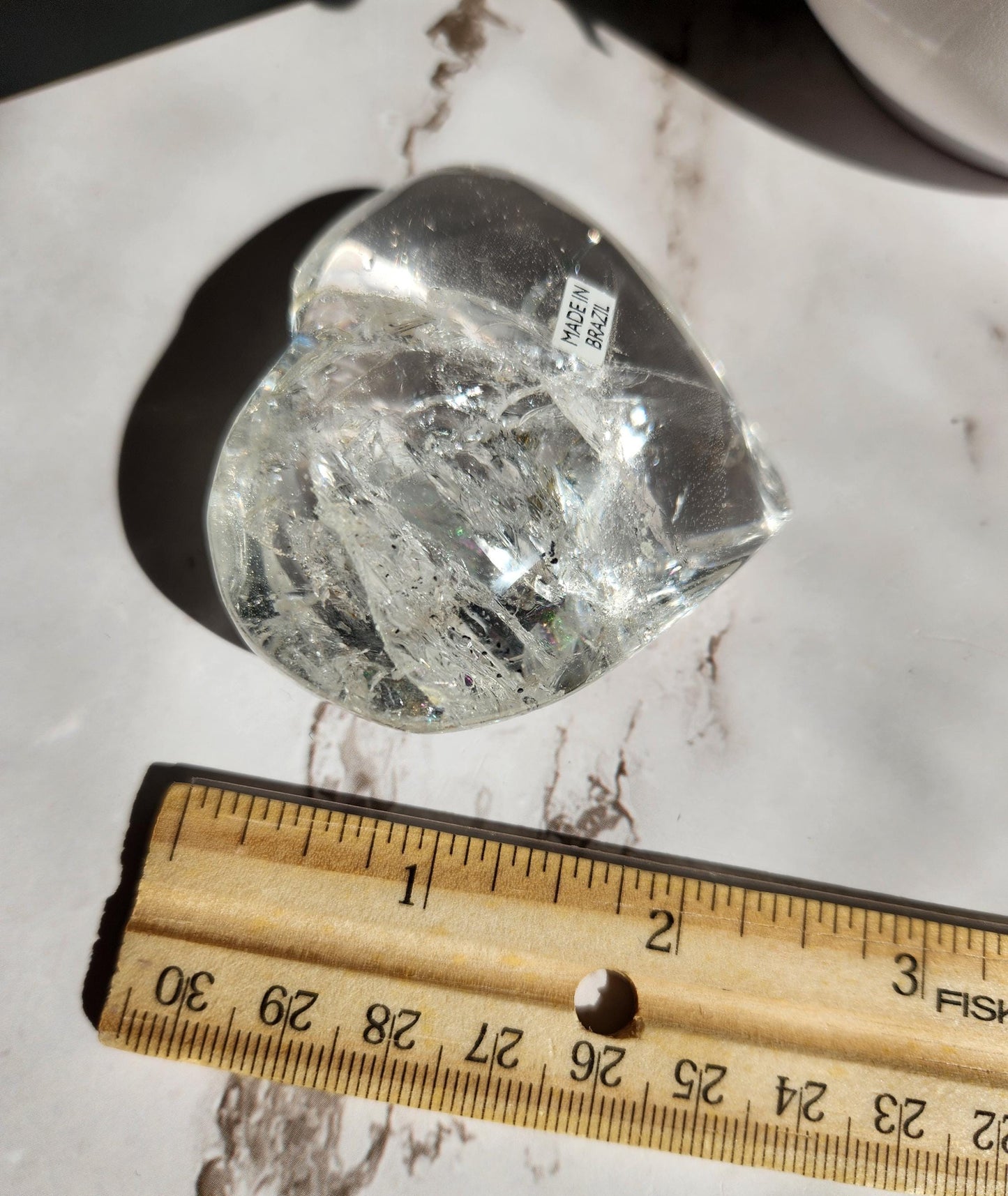 AAA clear quartz heart with rainbows from Brazil 33C
