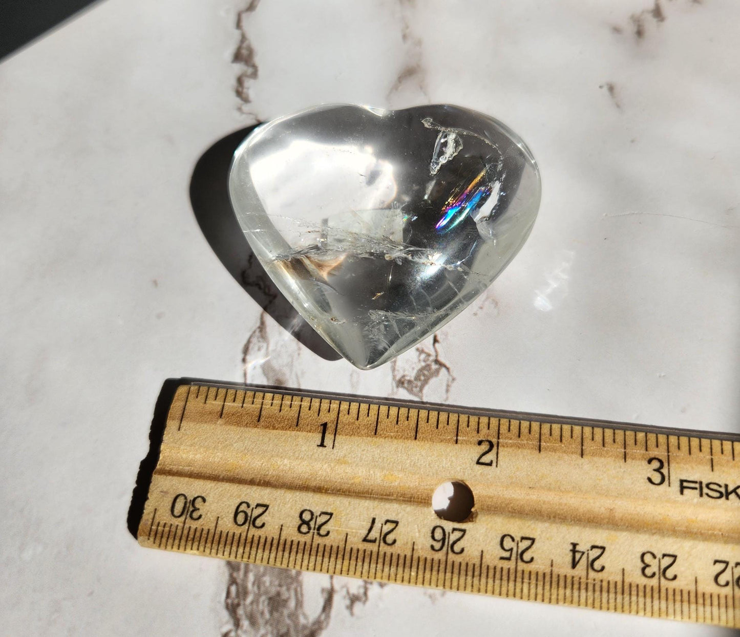 AAA Beautiful clear quartz heart with rainbows from Brazil 22F