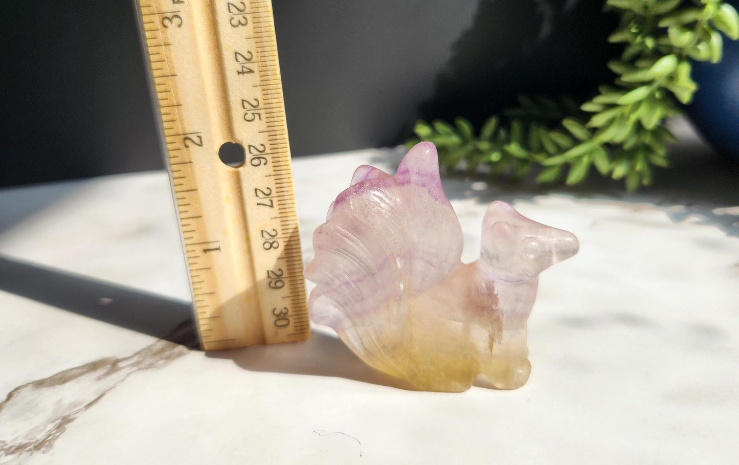 AAA fluorite 9 tail fox carving