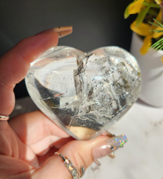 AAA clear quartz heart with rainbows from Brazil 33C