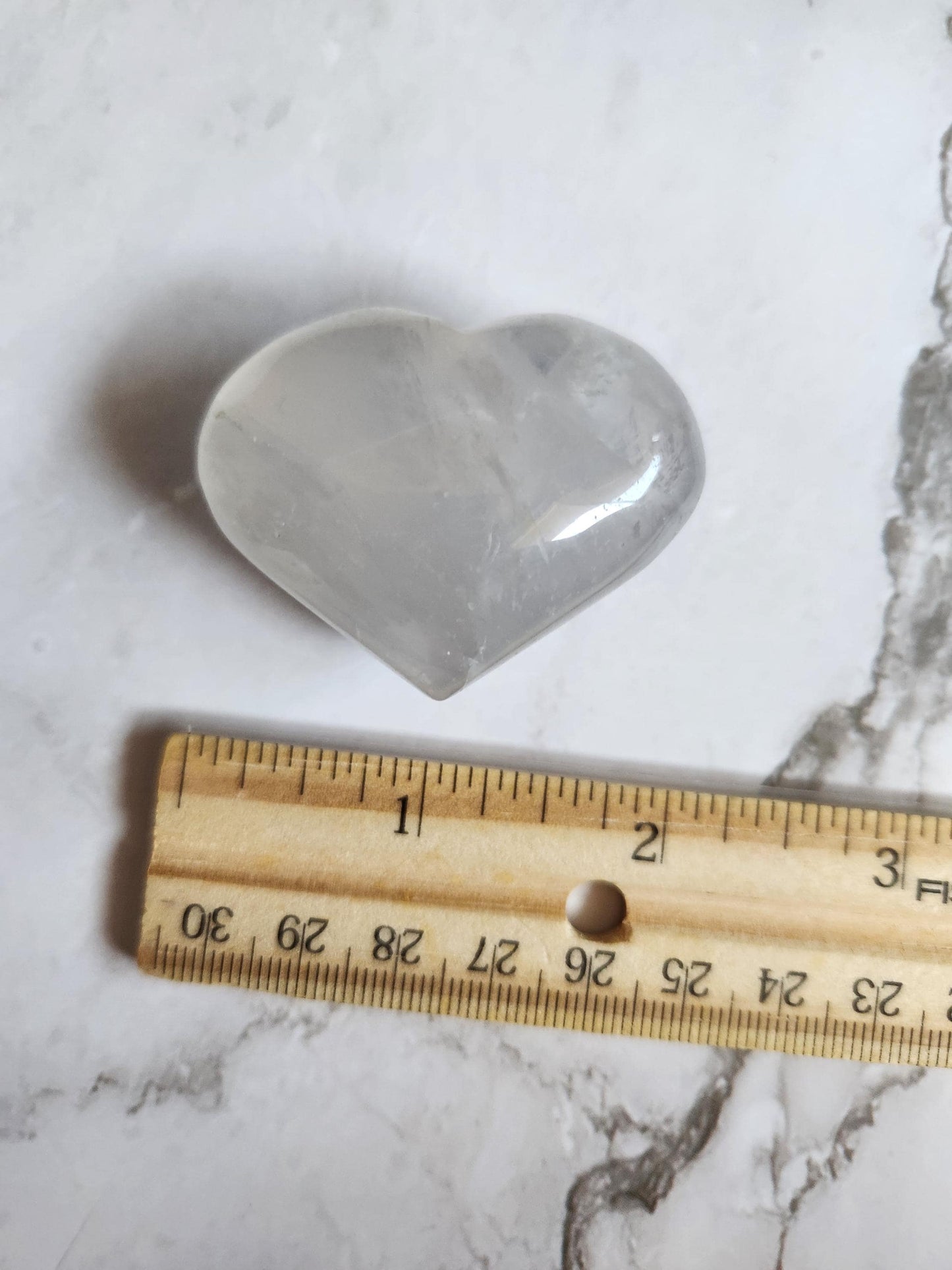Beautiful blue rose quartz heart with rainbows from Madagascar 8E