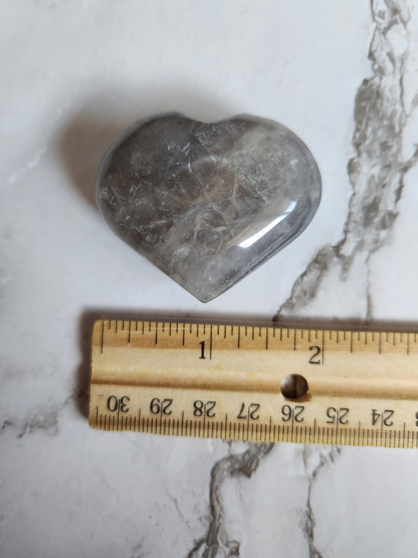 Beautiful blue rose quartz heart with rainbows from Madagascar 11C