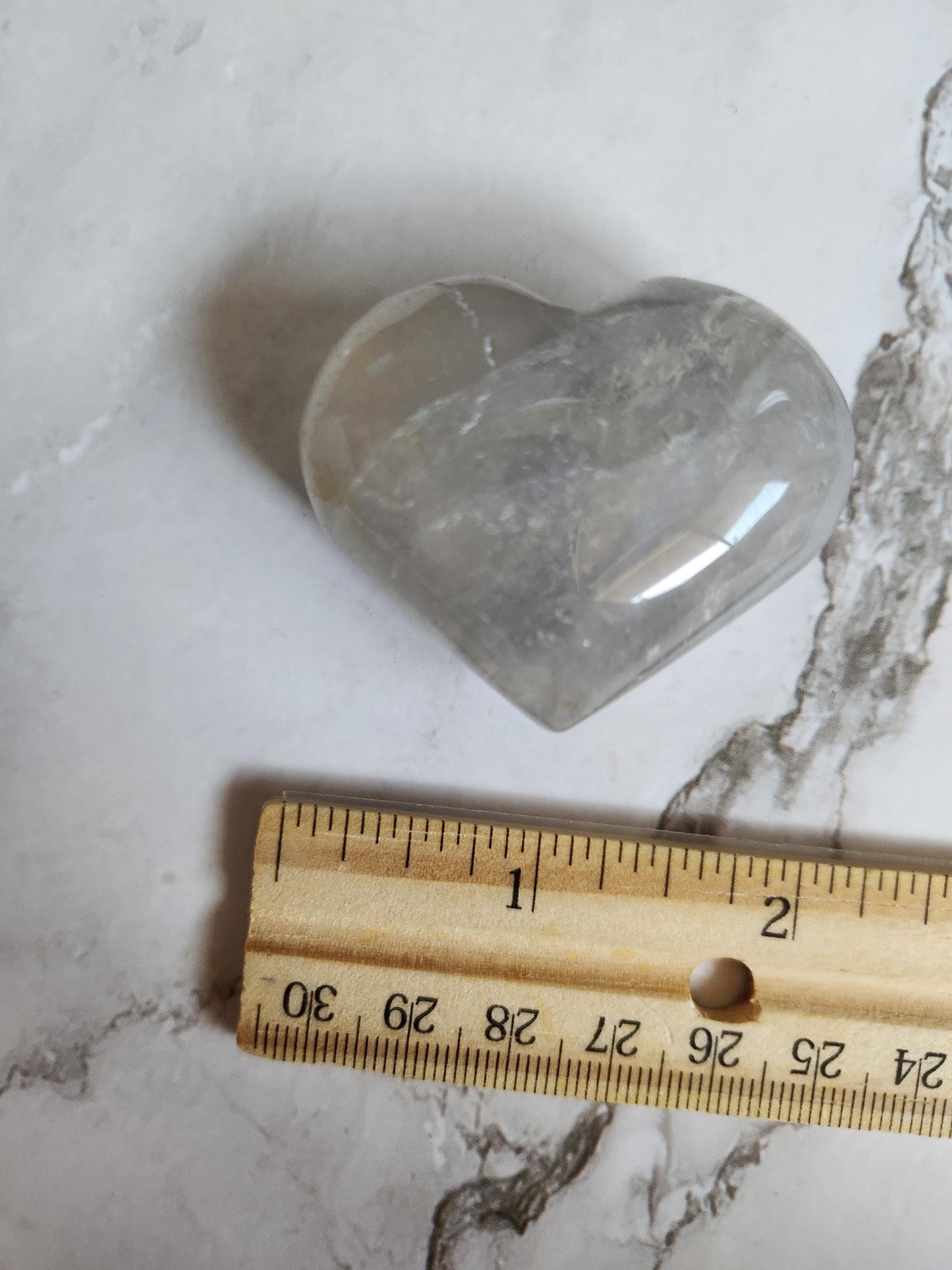 Gemmy blue rose quartz heart with rainbows from Madagascar 10H